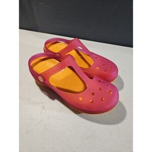 CROCS Pink and Orange Mules